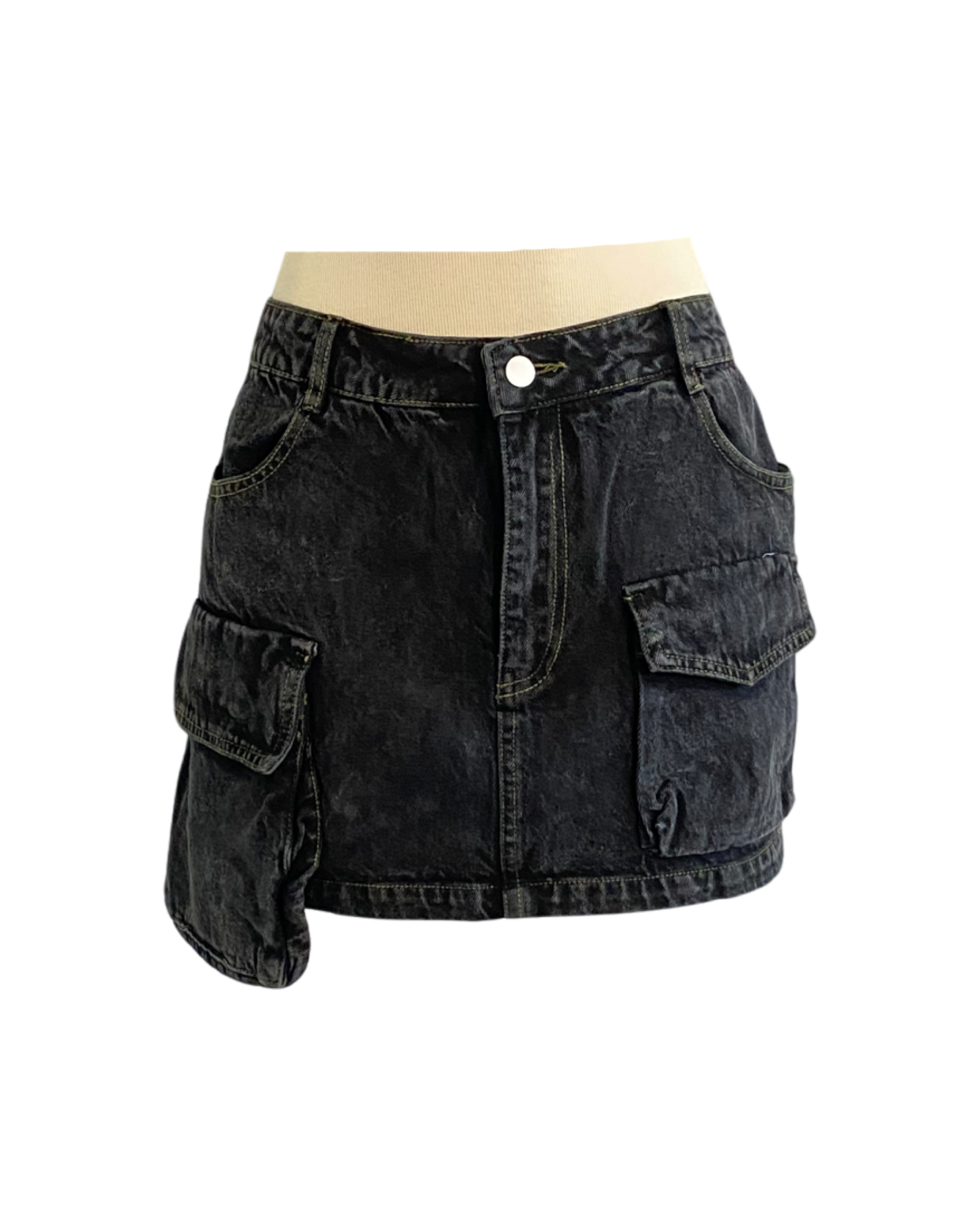 Cargo Denim Mini Skirt