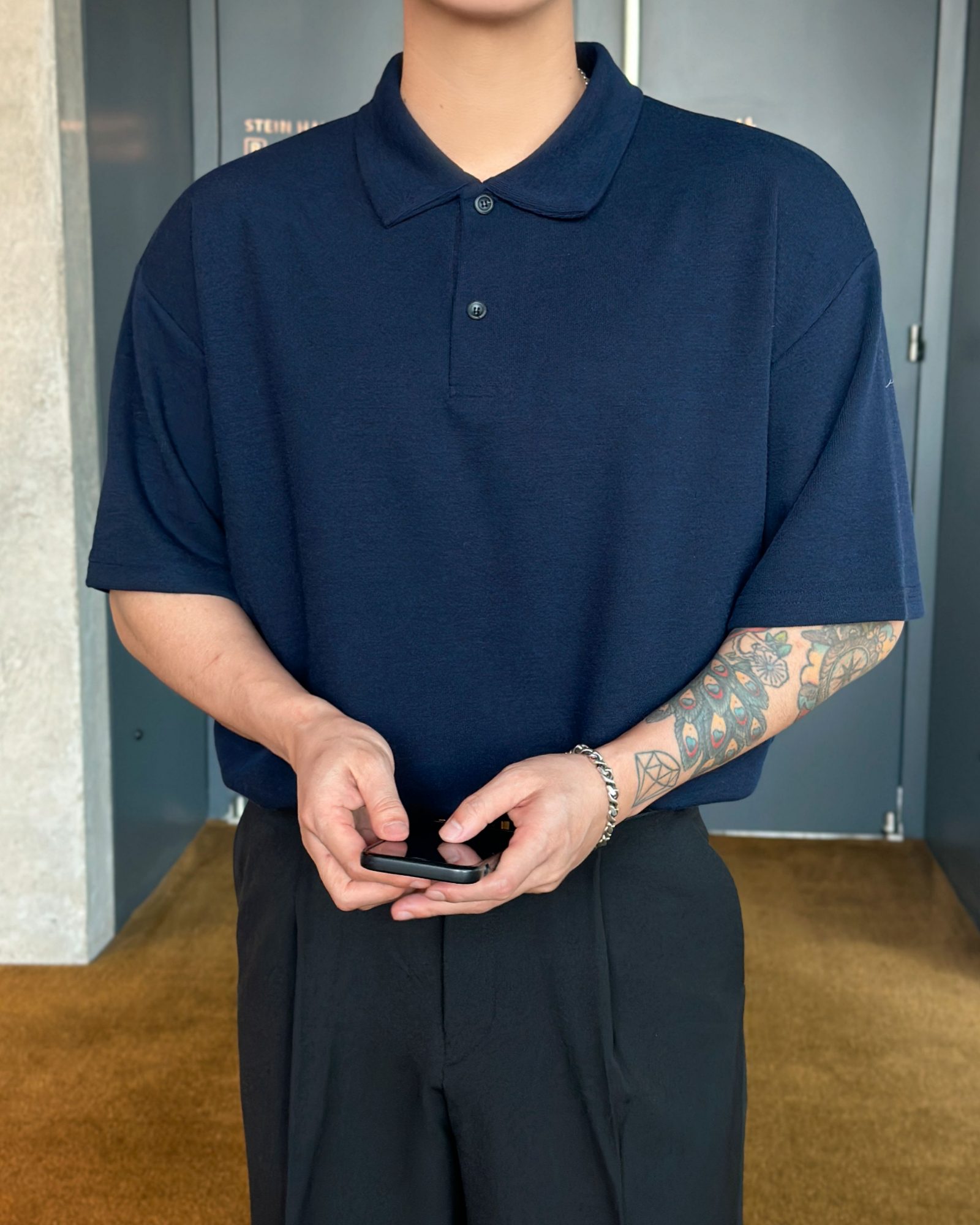 Hannam Short Sleeve Shirt - Navy Blue