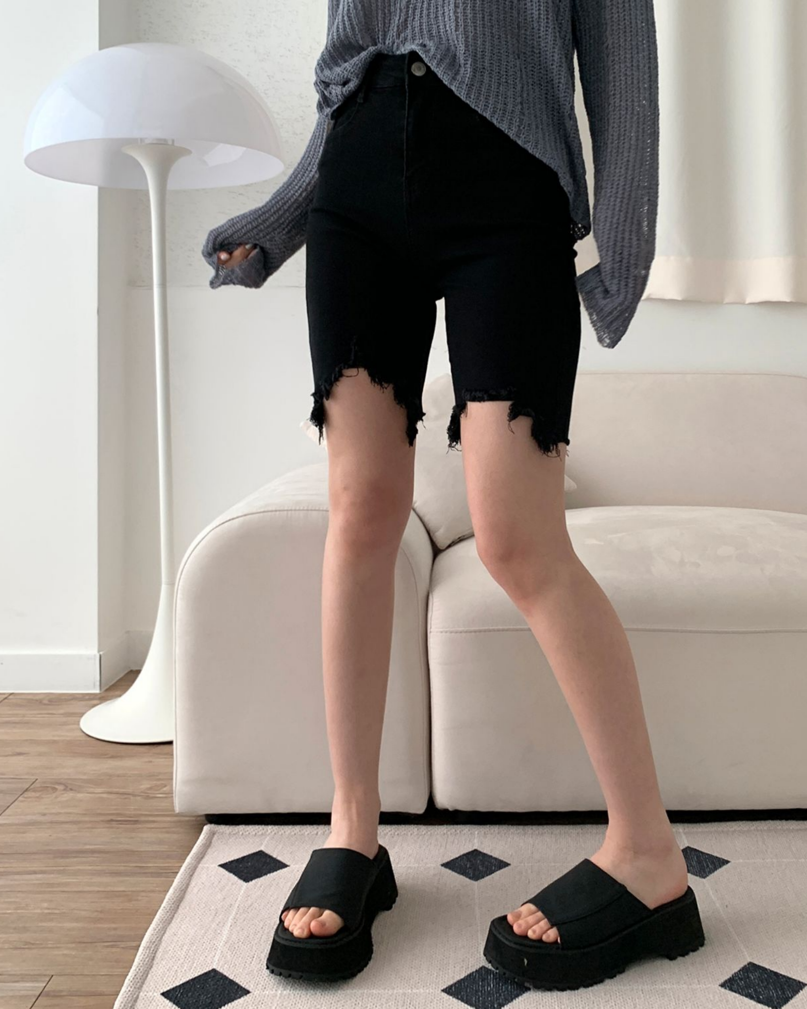 Distressed Denim Shorts