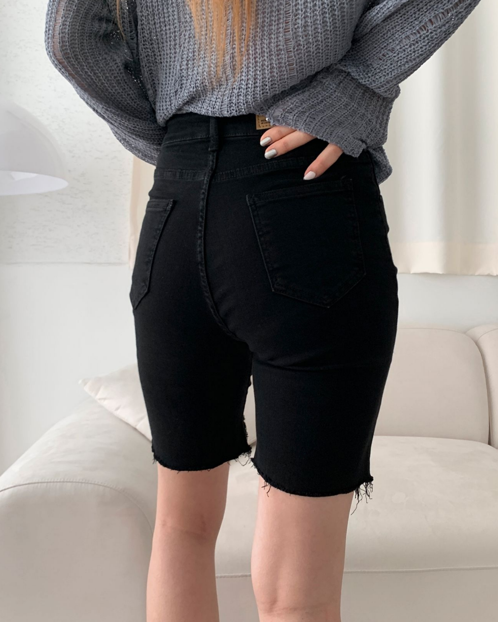 Distressed Denim Shorts