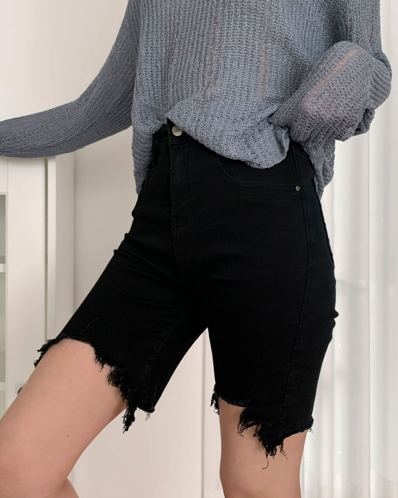 Distressed Denim Shorts