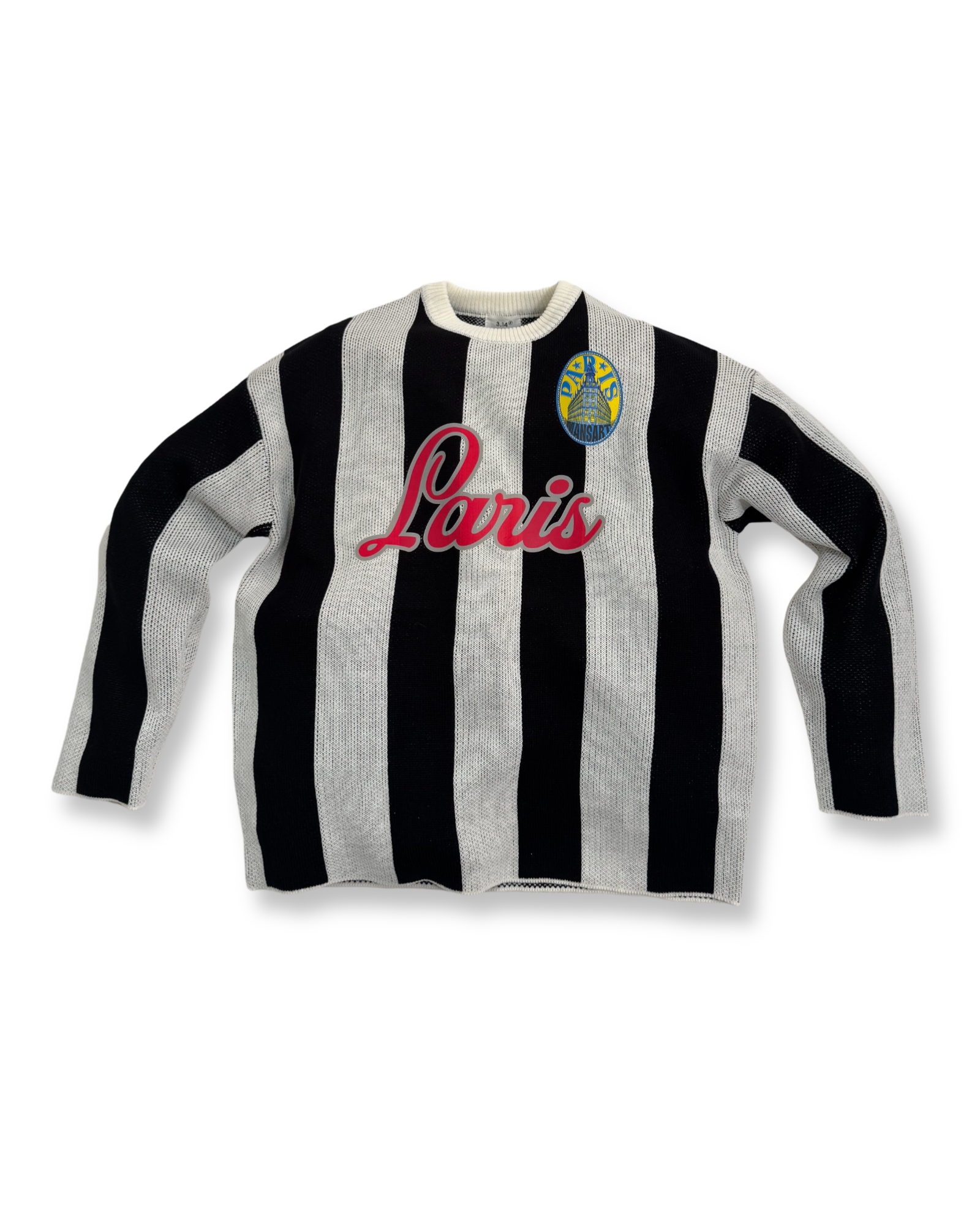 Unisex Paris Striped Sweater - Black