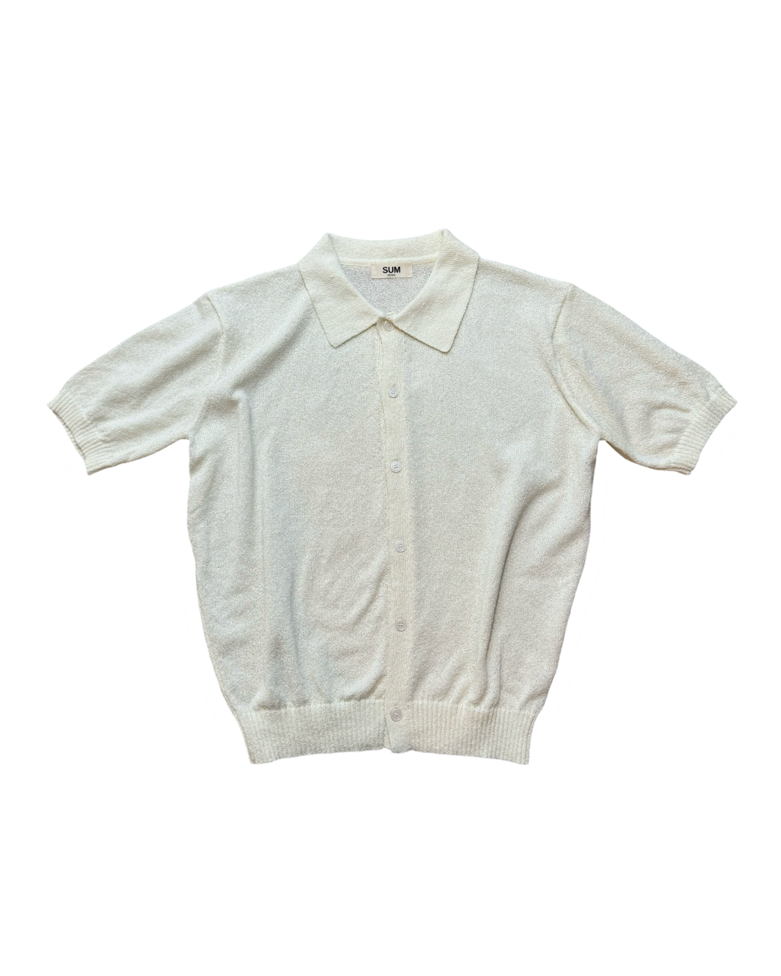 Boucle Shortsleeve Cardigan - Ivory